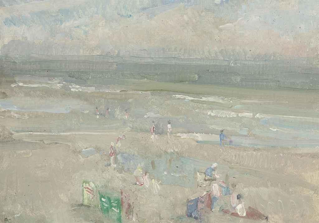 Peter Greenham, R.A. - At the beach; Lake Annecy