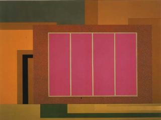 Peter Halley - Ghost Town (Description: Copper And Pink Prison, Horizontal)