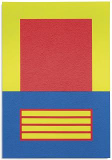 Peter Halley - Red Cell Over Blue Prison