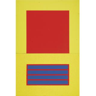 Peter Halley - Red Cell Over Yellow Prison