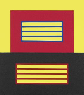 Peter Halley - Red Prison Above Black Prison