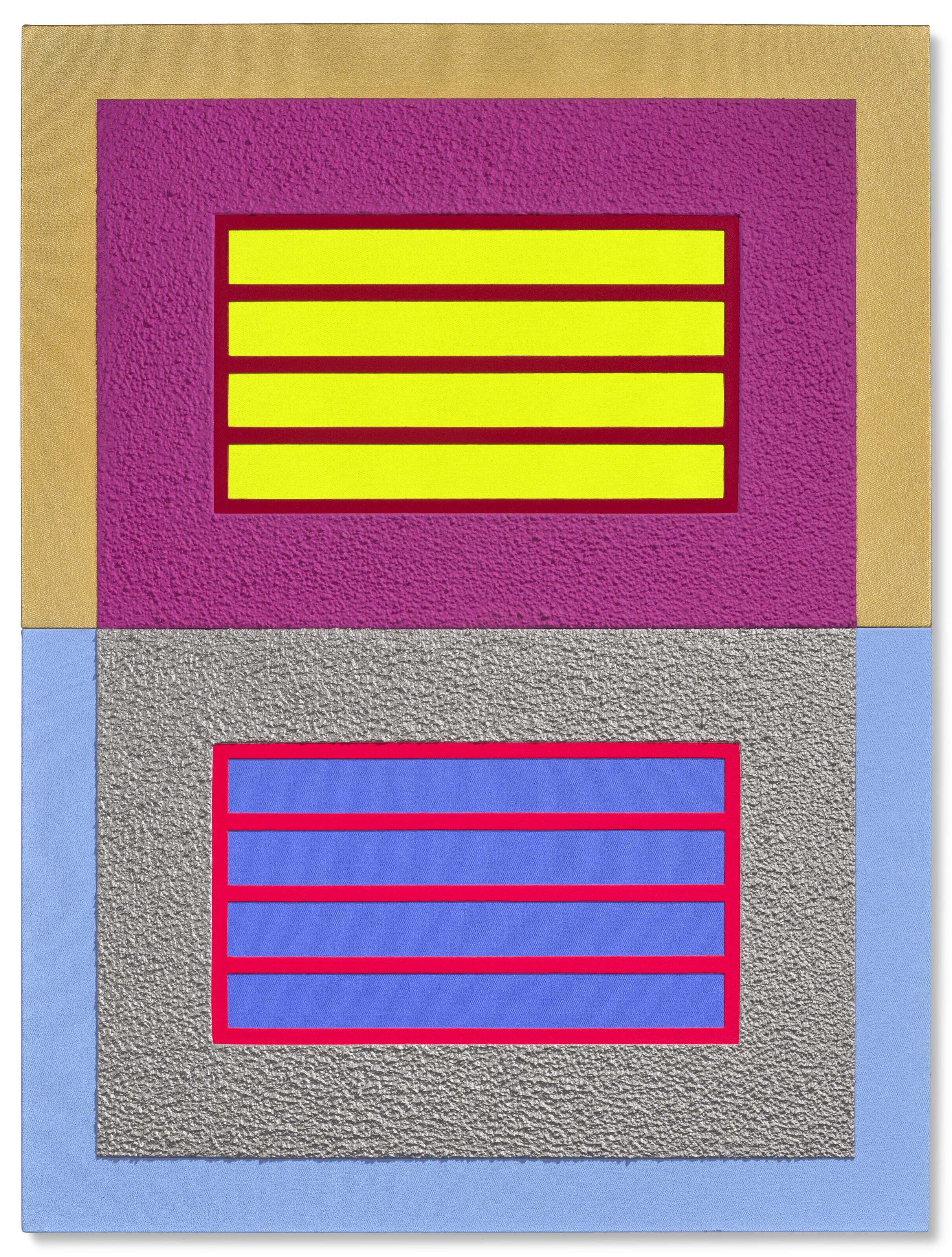 Peter Halley - Rose Prison over Silver Prison