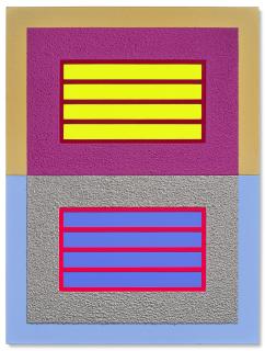 Peter Halley - Rose Prison over Silver Prison