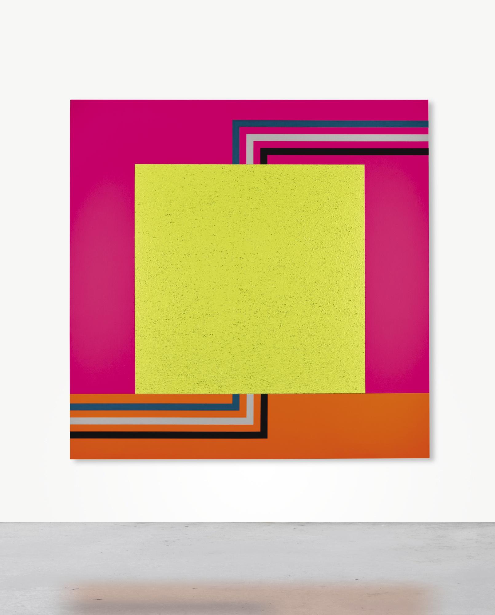 Peter Halley - Yellow Cell With Triple Conduit