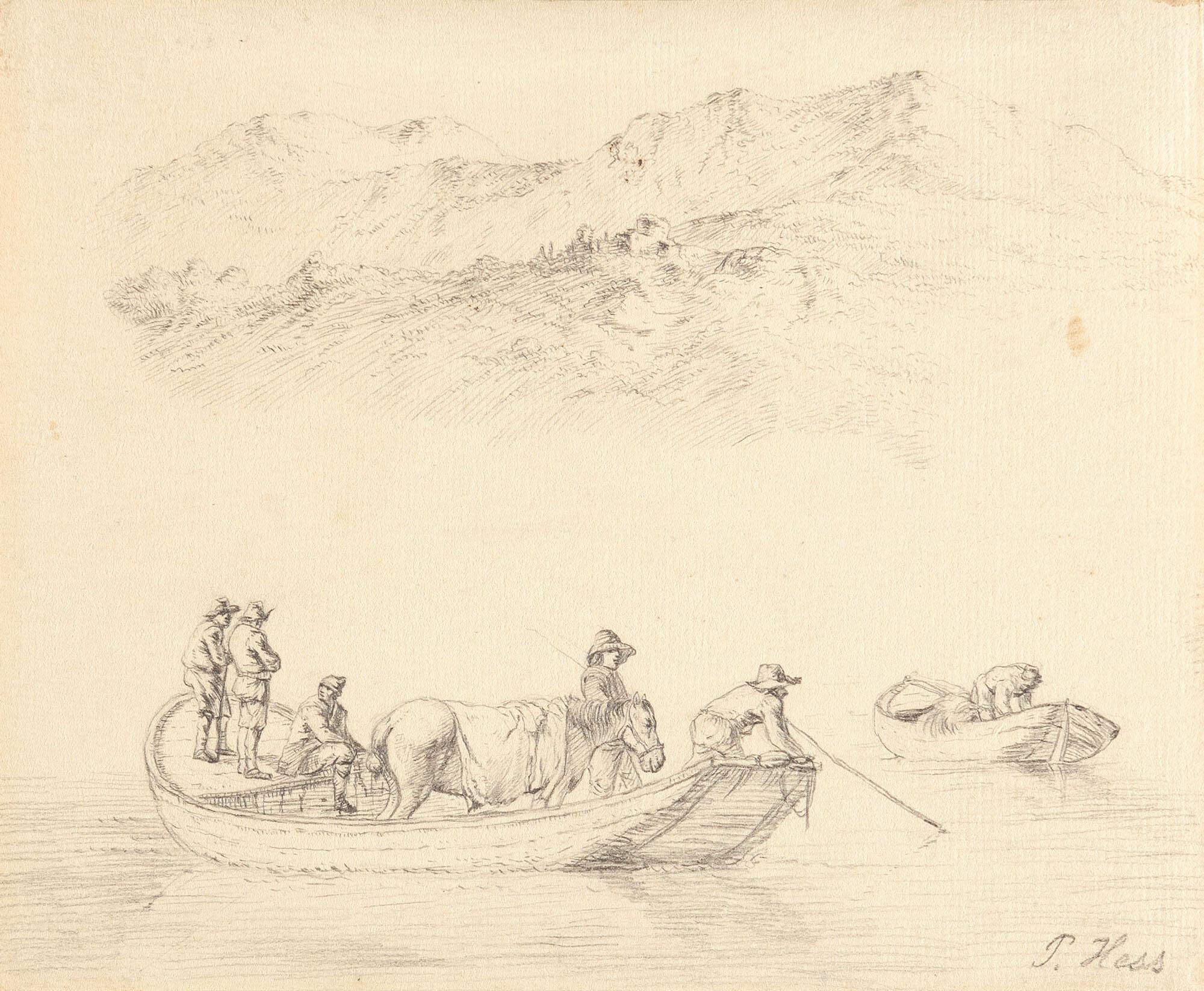 Peter Heinrich Lambert von Hess - Die Überfahrt auf dem Tegernsee.