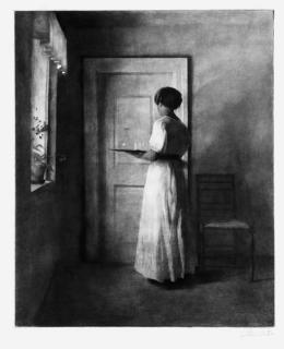 Peter Ilsted - Girl with a Tray; and Fisherman\'s Room in Hornbaek (Olufsen and Svensson 33; and 72)