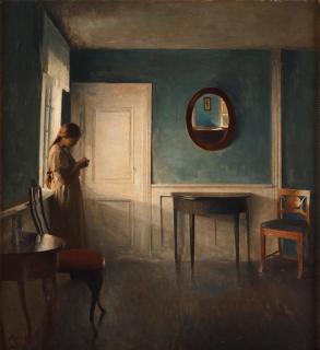 Peter Ilsted - Interior with Woman by the Window