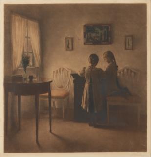 Peter Ilsted - Two little girls playing