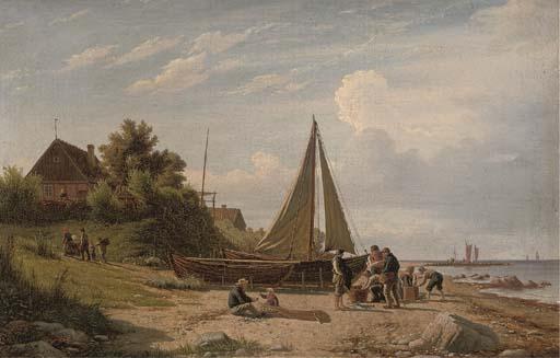 Peter Johann Raadsig - Selling fish on the shore