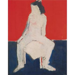 Peter Kinley - Seated Figure Blue And Red 1962