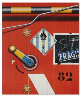 Peter Klasen - Manette/ fond rouge