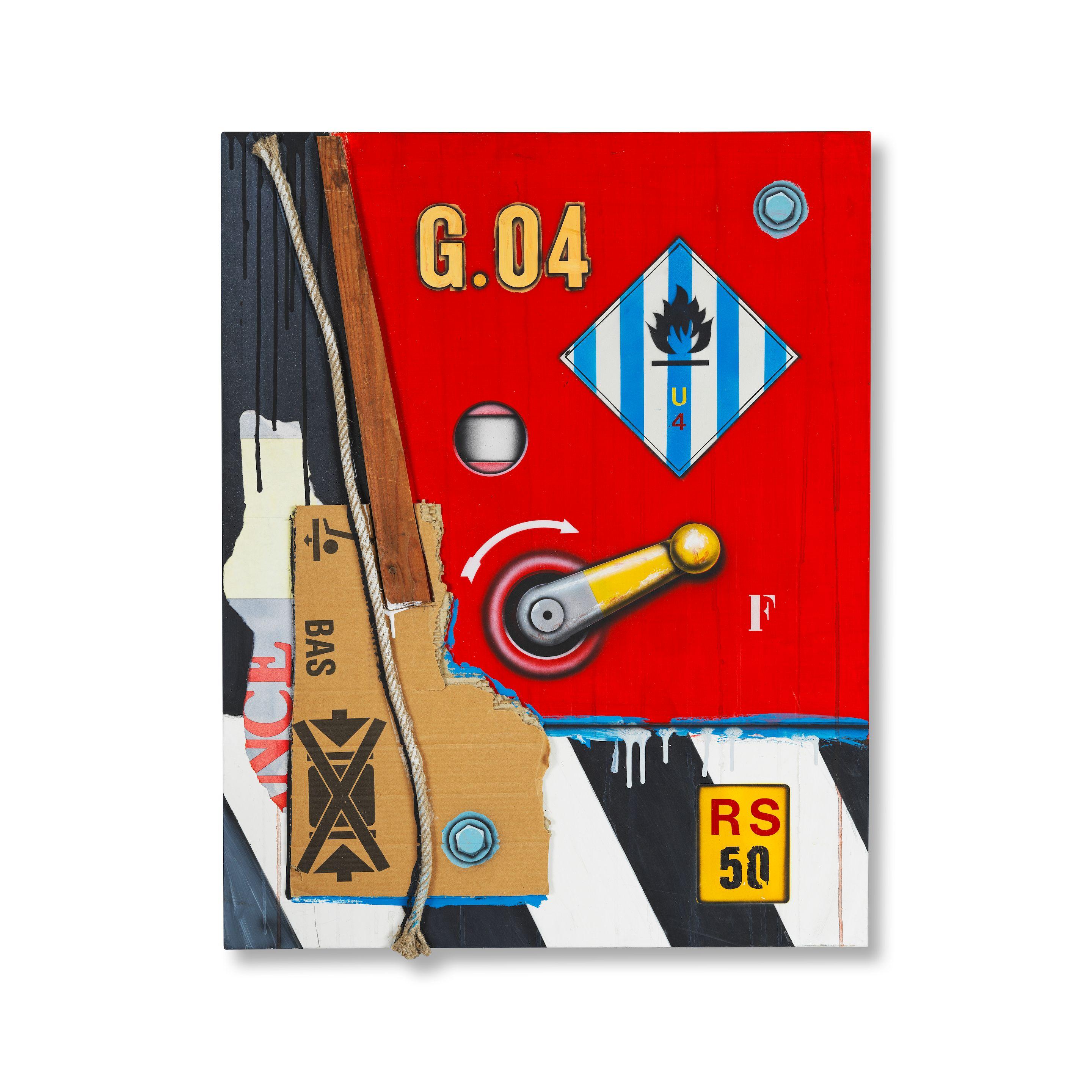 Peter Klasen - Manette G.0.4 / fond rouge