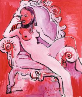 Peter Klashorst - Seated nude