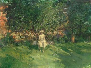 Peter Kuhfeld R.P., N.E.A.C. - Girl Seated On A Garden Bench