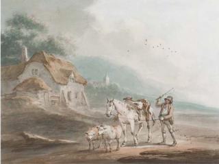 Peter La Cave - A Drover With His Horse, Sheep And Two Calves, On The Way To Market; And A Drover With His Cattle In A River Landscape