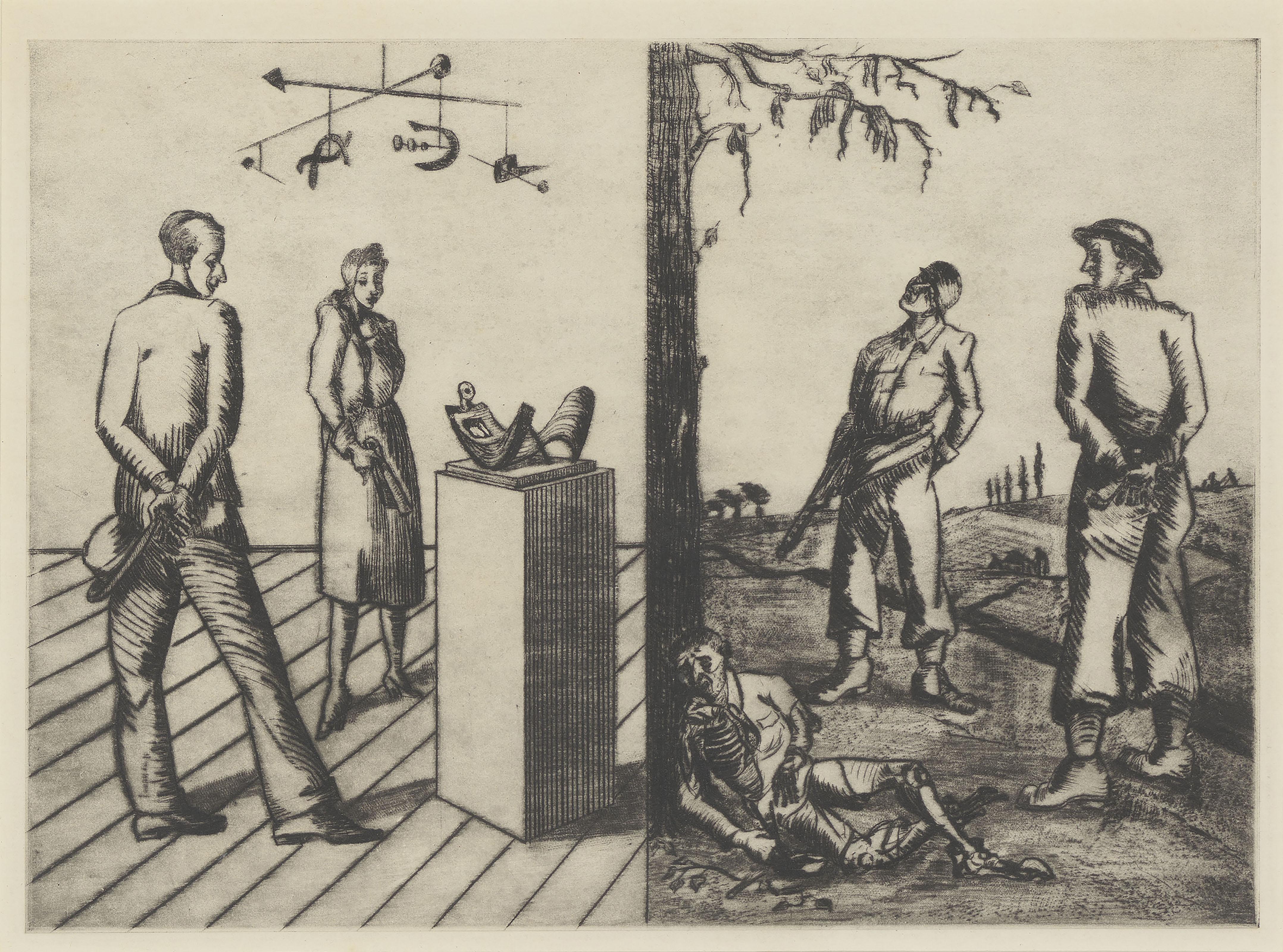 Peter Laszlo Peri - Selling the Daily Worker (i), Let me Stay with Him (ii), Western Culture (iii), Fighting for His Family II (iv), VE Day, 1945 (v)