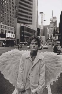 Peter Lindbergh - Amber Valletta, Harper\'s Bazaar U.S.A., Time Square [sic], New York, 1993