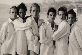 Peter Lindbergh - \'Estelle Lefébure, Karen Alexander, Rachel Williams, Linda Evangelista, Tatjana Patitz, Christy Turlington\', Santa Monica, California, Usa, 1988