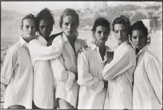 Peter Lindbergh - \'Estelle Lefebure, Karen Alexander, Rachel Williams, Linda Evangelista, Tatjana Patitz, Christy Turlington, Vogue U.S.A. Santa Monica, California\', 1988 