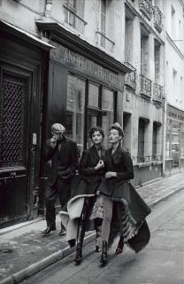 Peter Lindbergh - Marie-Sophie Wilson, Helena Christensen and Lionel, Montmartre, Paris, for Vogue, 1991