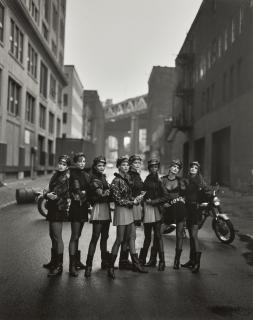 Peter Lindbergh - \'The Wild Ones: Cindy Crawford, Tatjana Patitz, Helena Christensen, Linda Evangelista, Claudia Schiffer, Naomi Campbell, Karen Mulder & Stephanie Seymour\', Brooklyn, For American Vogue, May 1991
