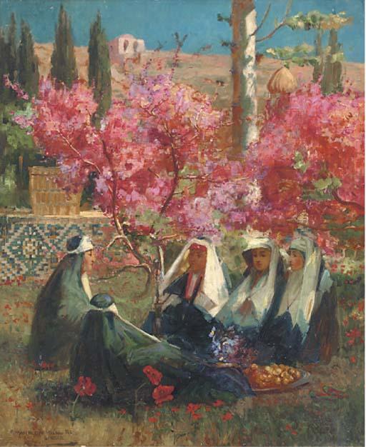 Peter Macgregor Wilson, R.S.W. - Under the blossom, Shiraz