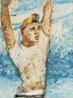 Peter Mclaren - Cyclist with upstretched arms