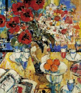 Peter Mclaren - Flowers in an Art Deco vase