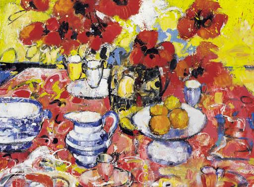 Peter Mclaren - Poppies, Blue and White Tureen