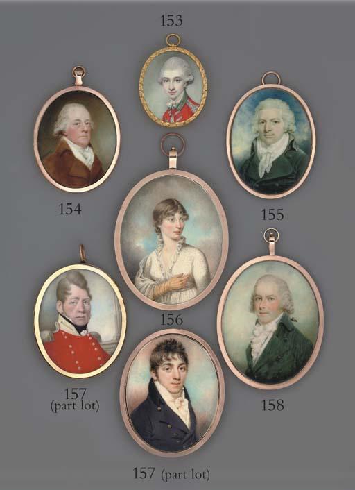 Peter Paillou - A Young Gentleman, In Green Coat With Green Covered Buttons, White Waistcoat And Lace Cravat, Powdered Hair