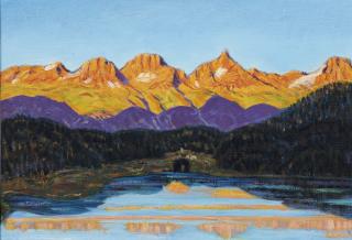 Peter Robert Berry - Sonnenuntergang Am St. Moritzersee Mit Blick Auf Piz Languard