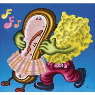 Peter Saul - A Swiss Cheese Waltzing With A Swiss Clock