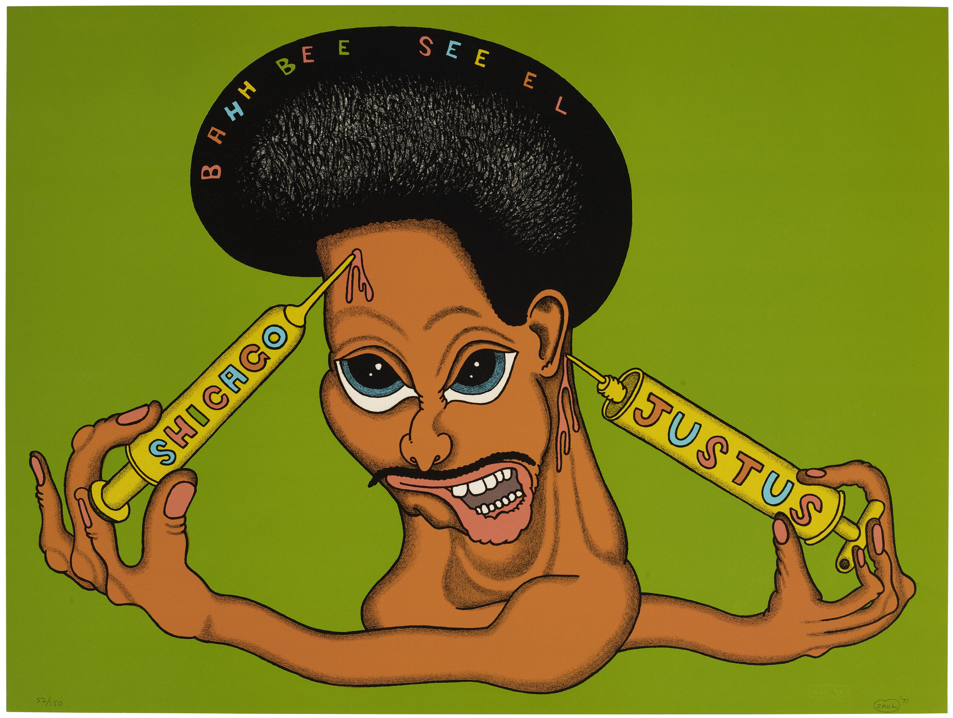 Peter Saul - Shicago Justus, from Conspiracy, The Artist as Witness