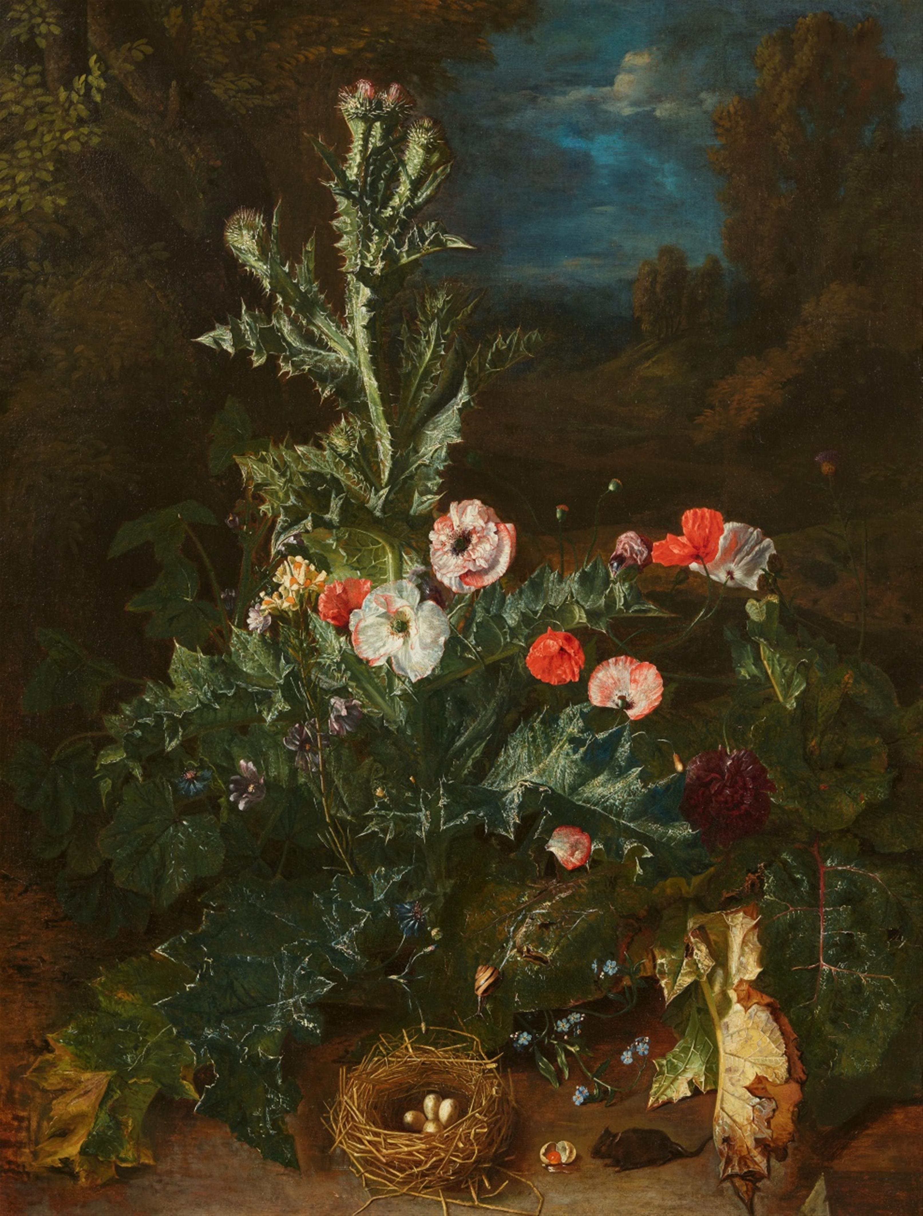 Peter Snijers - Stillleben mit Distel und Nest