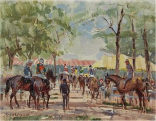 Peter Williams - Leaving The Paddock At Saratoga