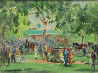 Peter Williams - View Of The Paddock, At Belmont Park