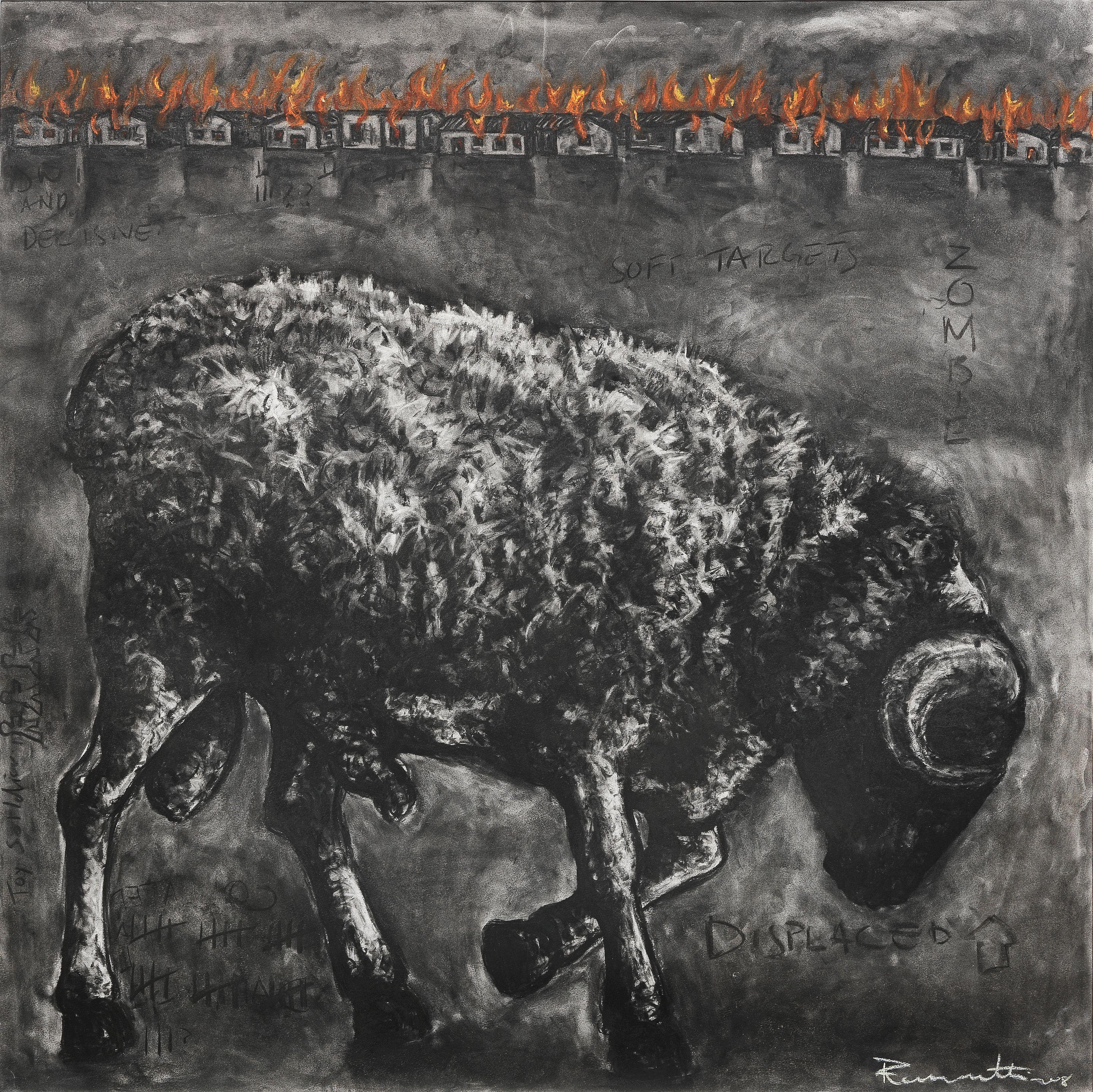 Peterson Kamwathi - Ram I, II & III, a triptych