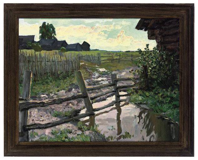 Petr Borisovich Krokhonyatkin - Sunset over the meadow