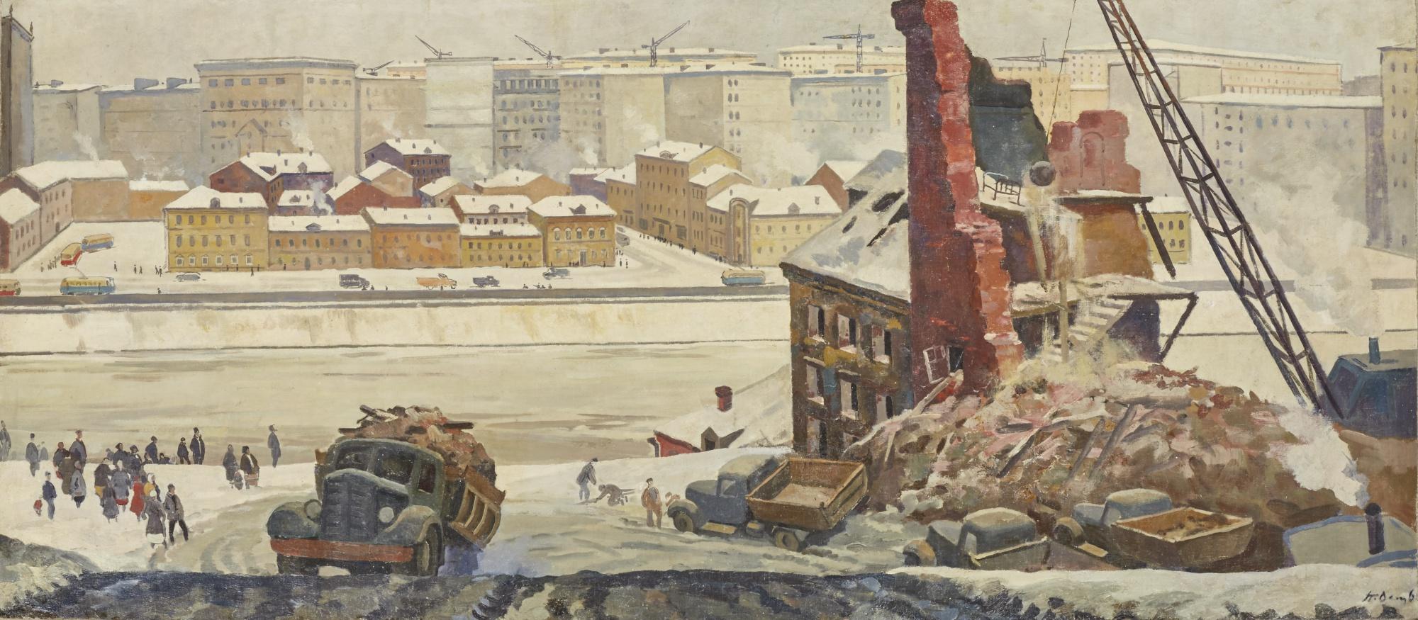Petr Pavlovich Ossovsky - Construction In A New District Of Moscow