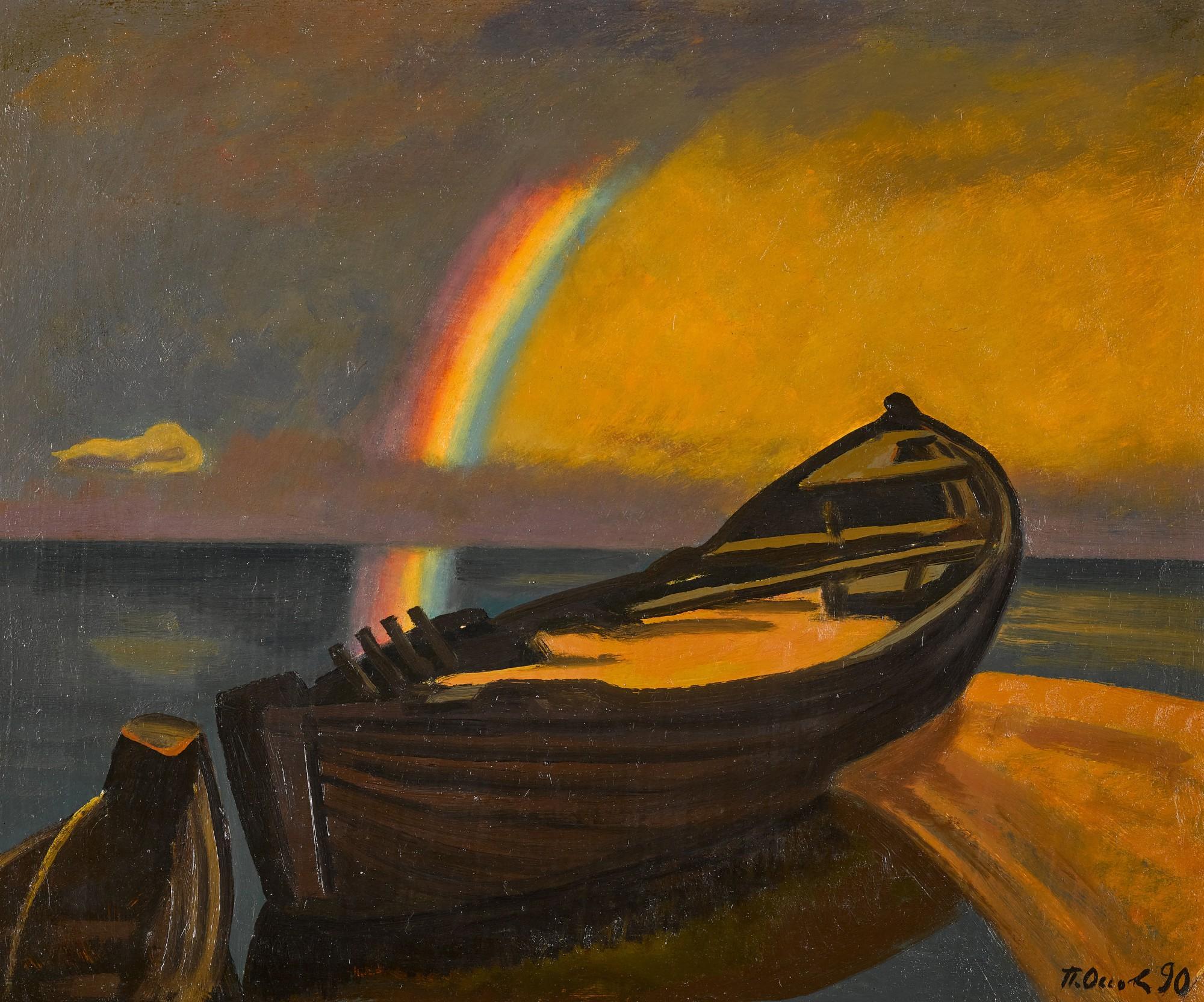 Petr Pavlovich Ossovsky - Rainbow over a Lake