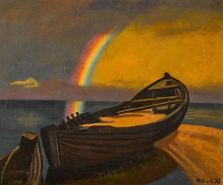 Petr Pavlovich Ossovsky - Rainbow over a Lake