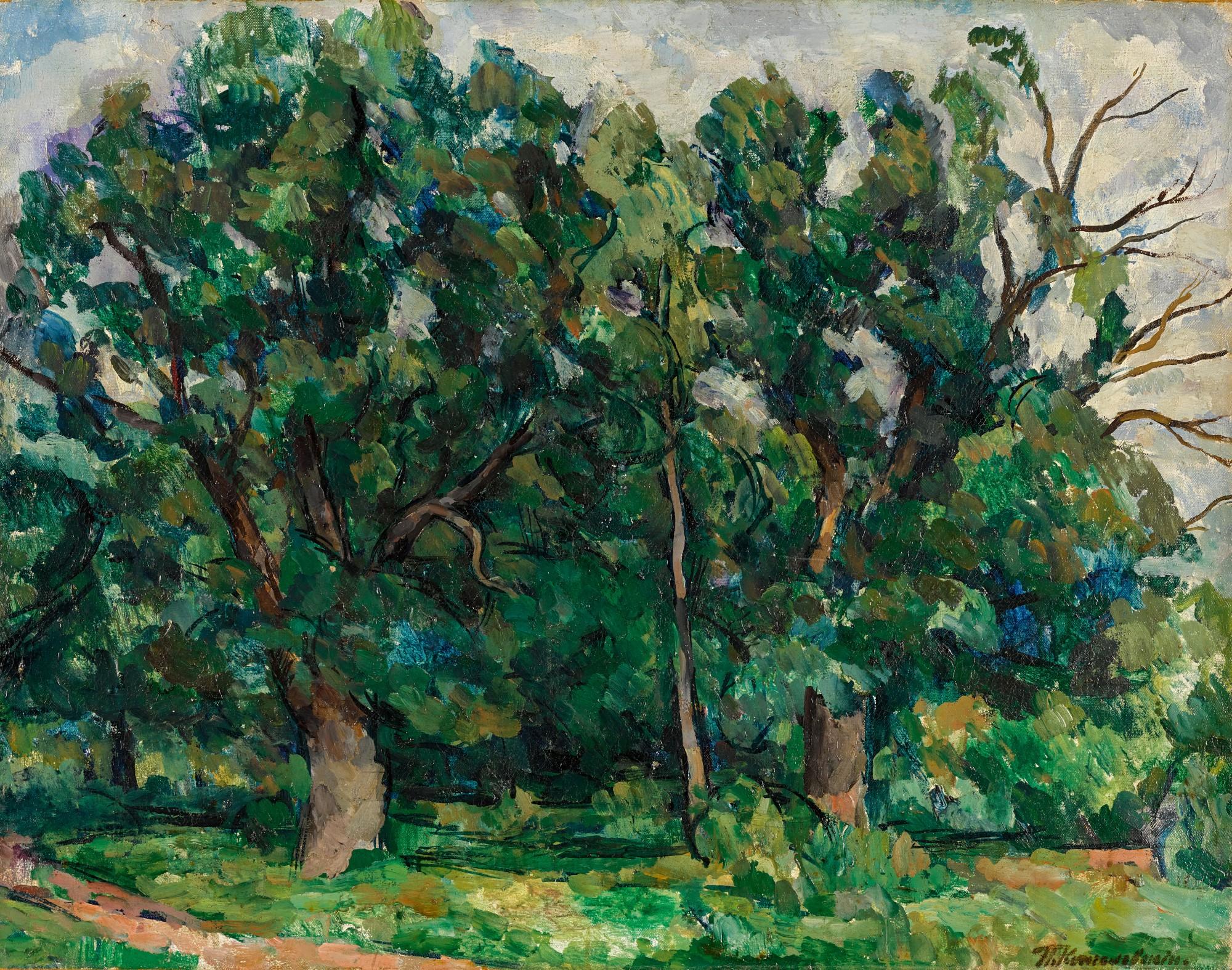 Petr Petrovich Konchalovsky - Green Oak Trees At Twilight