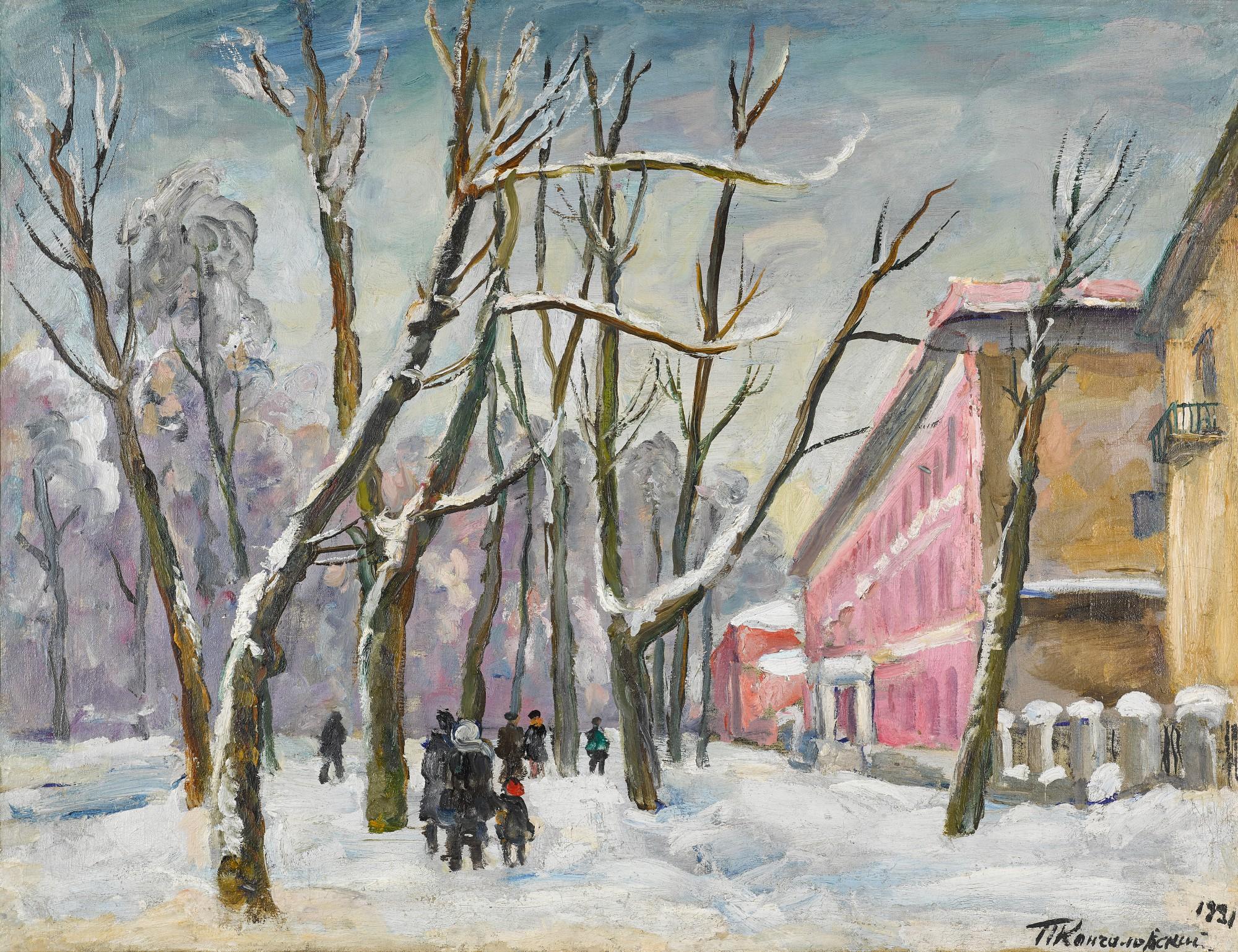 Petr Petrovich Konchalovsky - The Pink House on Bolshaya Sadovaya