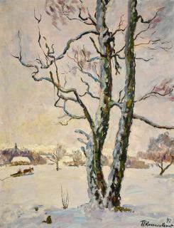 Petr Petrovich Konchalovsky - Winter Landscape. Birch Trees