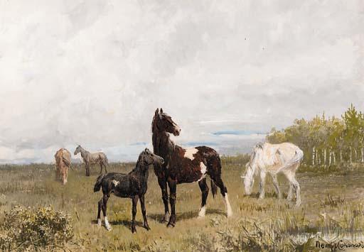 Petr Petrovich Sokolov - Horses in a Field
