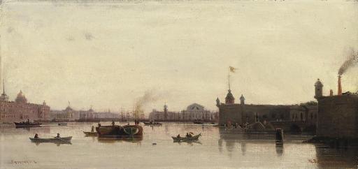 Petr Petrovich Vereshchagin - View of the Peter-Paul Fortress and the Stock Exchange, St Petersburg