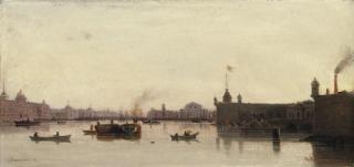 Petr Petrovich Vereshchagin - View of the Peter-Paul Fortress and the Stock Exchange, St Petersburg