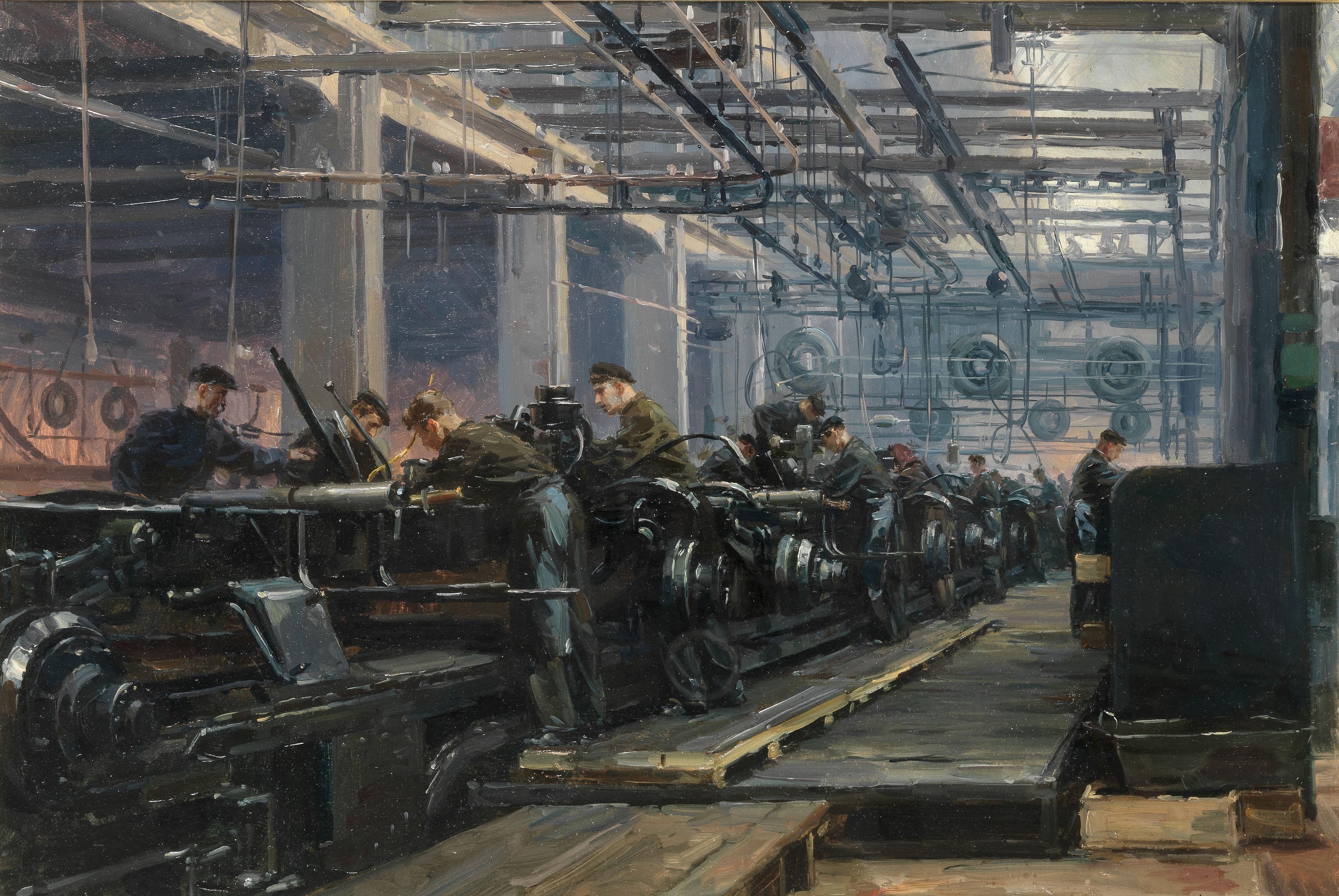 Petr Tarasovich Maltsev - \'Labour\'; the production line at the Stalin Automobile Plant