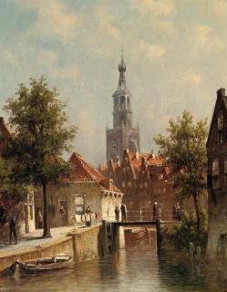 Petrus Gerardus Vertin - A capriccio view of Alkmaar in summer