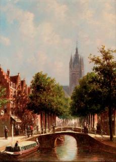 Petrus Gerardus Vertin - A sunny day in Delft
